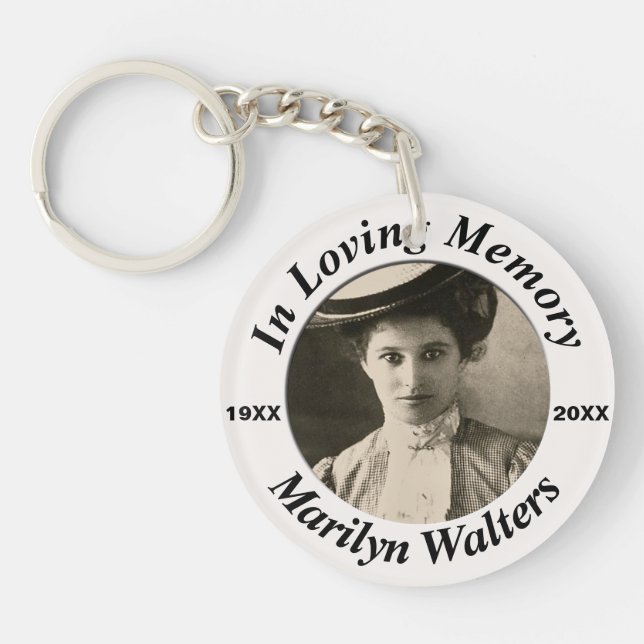 Custom Memorial with Photo Key Ring (Front)