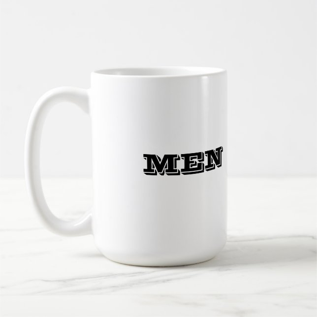 Custom Men Black Colour Text Printed Style Home Coffee Mug (Left)