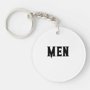 Custom Men Text Black Colour Text White Background Key Ring