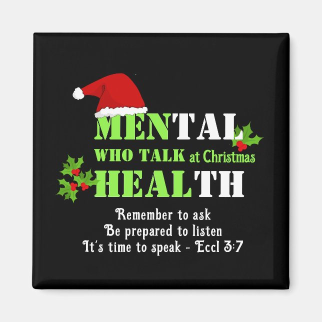 Custom MEN WHO TALK HEAL Christmas Mental Health Magnet (Front)