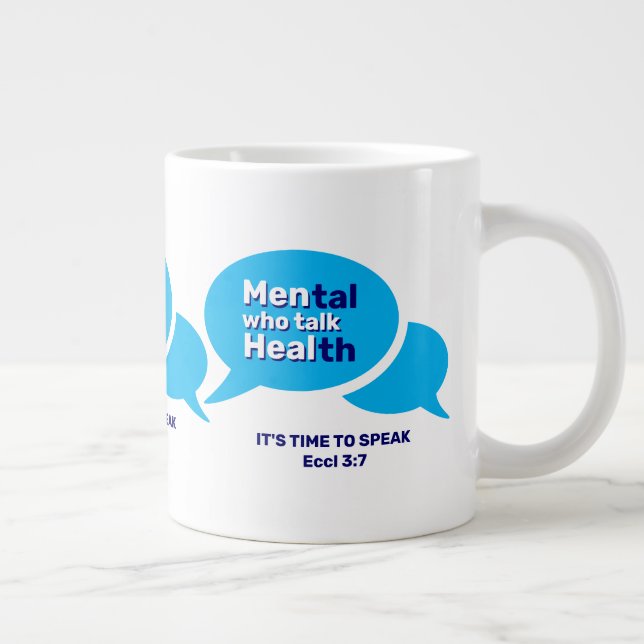 Custom MEN WHO TALK HEAL Mental Health Large Coffee Mug (Right)