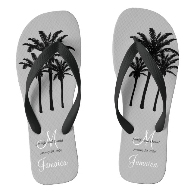 Custom Mens Beach Wedding Flip Flops (Footbed)