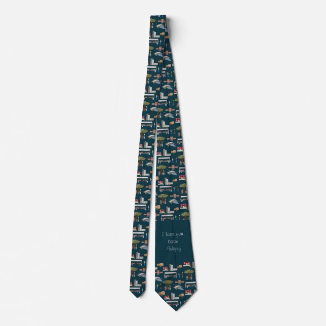 Custom Mens tie, Everywhere We Go in service Tie (Back)