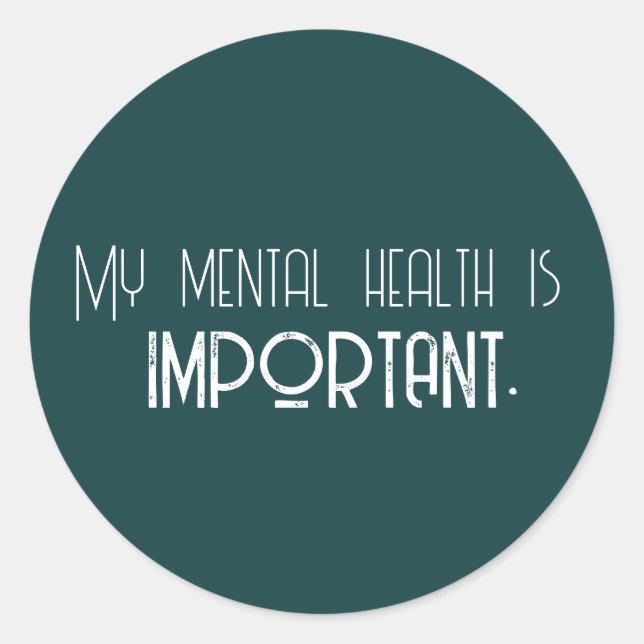 Custom Mental Health Trendy Colour 2023 Classic Round Sticker (Front)