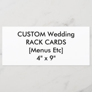 Custom Menu & Programme Cards 4" x 9" Landscape