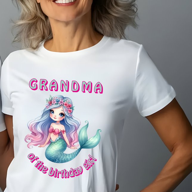 Custom mermaid Grandma of birthday girl T-Shirt (Creator Uploaded)