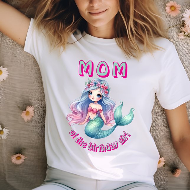 Custom mermaid mint Mum of birthday girl T-Shirt (Creator Uploaded)
