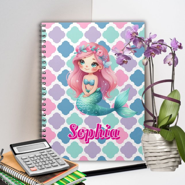 Custom Mermaid pink pattern  Notebook (Creator Uploaded)