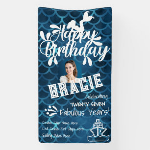 Custom Mermaid Scales Happy Birthday Cruise Door Banner