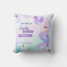 custom mermaid theme birthday girl purple