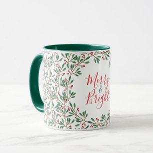 Custom Merry & Bright mug Christmas gift