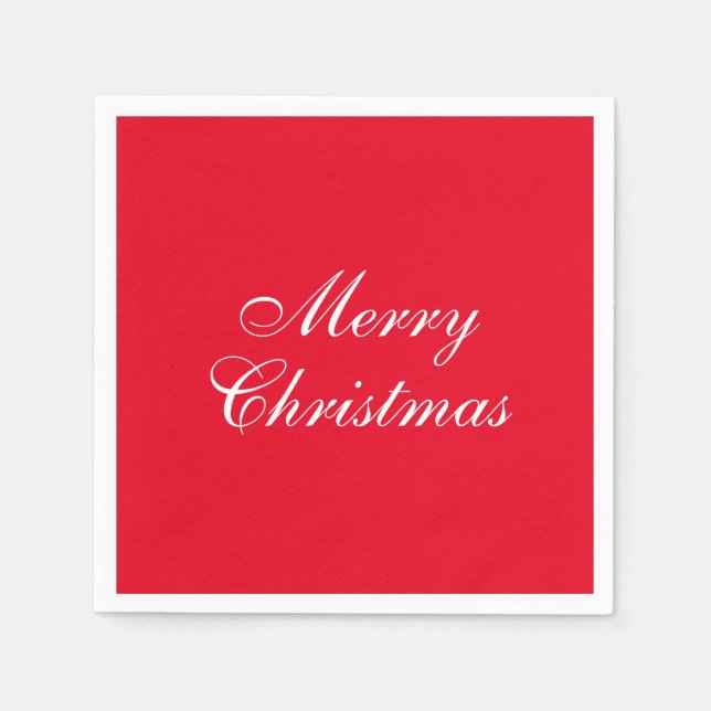 Custom Merry Christmas Add Your Text Elegant Napkin (Front)
