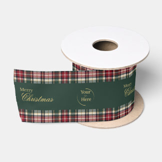 Custom Merry Christmas And Business Logo Satin Ribbon