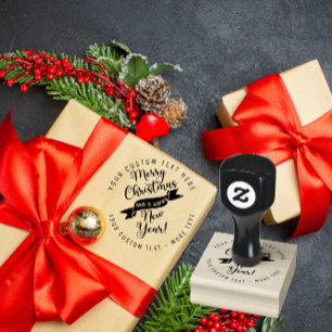Custom merry christmas BUSINESS LOGO Rubber Stamp