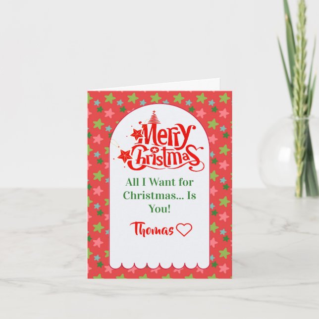 Custom Merry Christmas Card for Your Boyfriend (Front)