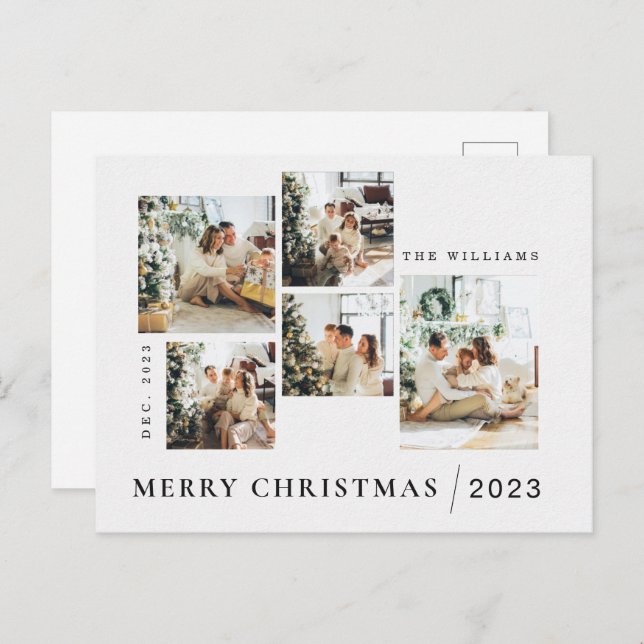 Custom Merry Christmas Card Printable Postcard (Front/Back)