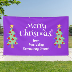 Custom Merry Christmas Church Banner
