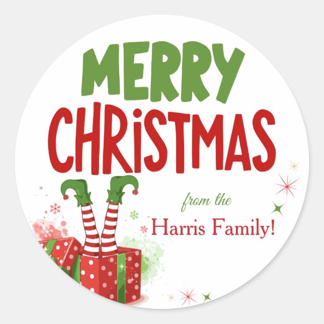 Custom Merry Christmas Envelope Sticker Seal (Front)