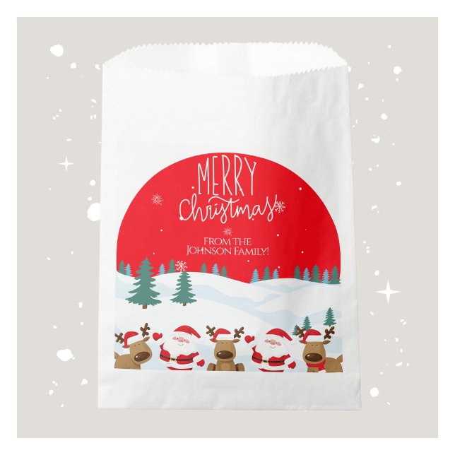 Custom Merry Christmas Favour Bags with Family Nam (Custom Merry Christmas Favor Bags with Family Name)