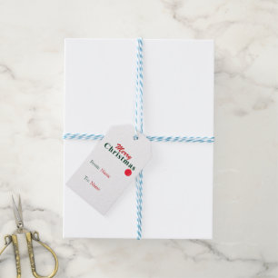 Custom Merry Christmas Hanging Ornament Green, Red Gift Tags