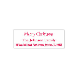 Custom Merry Christmas Holiday Return Address Self-inking Stamp