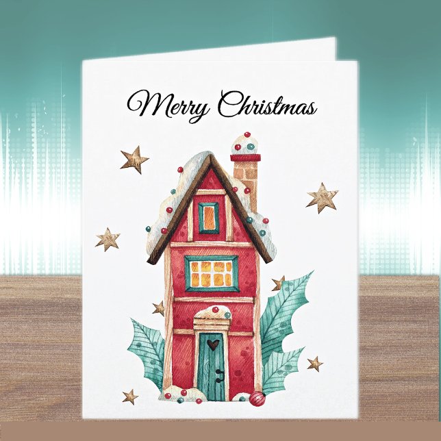 Custom, Merry Christmas Magical Sweets House  Holiday Card (Creator Uploaded)