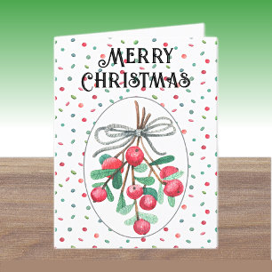 Custom, Merry Christmas Mistletoe Holiday Card