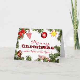 Custom MERRY CHRISTMAS NEW YEAR SEASON'S GREETING Holiday Card