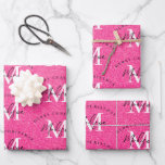 Custom Merry Christmas Pink Glitter Monogram  Wrapping Paper Sheet<br><div class="desc">A personalised "Merry Christmas" monogram design with a Xmas pink glitter look background colour. An ideal festive custom design for the holiday season. Customise the monogram and make it your own!</div>