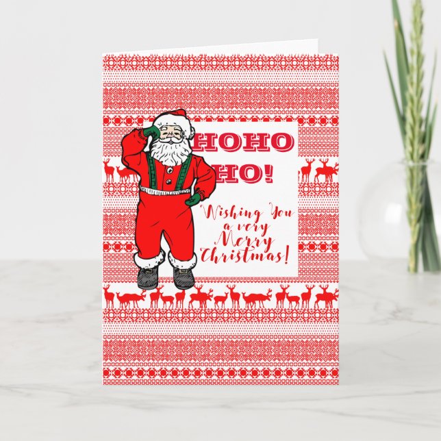 Custom MERRY CHRISTMAS SANTA SEASON'S GREETING Holiday Card (Front)