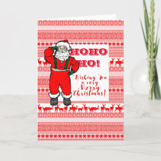 Custom MERRY CHRISTMAS SANTA SEASON'S GREETING Holiday Card