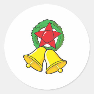 Custom Merry Christmas Star Lantern Invitation Classic Round Sticker