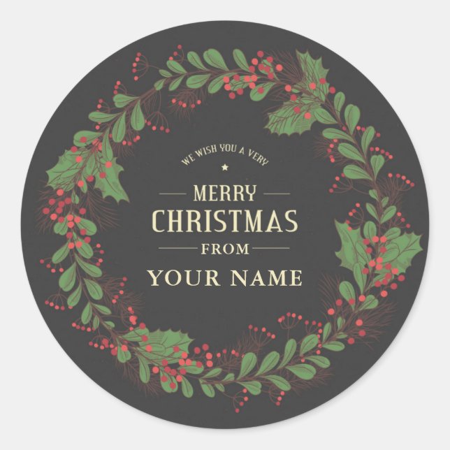 Custom Merry Christmas Sticker For Small Business (Front)