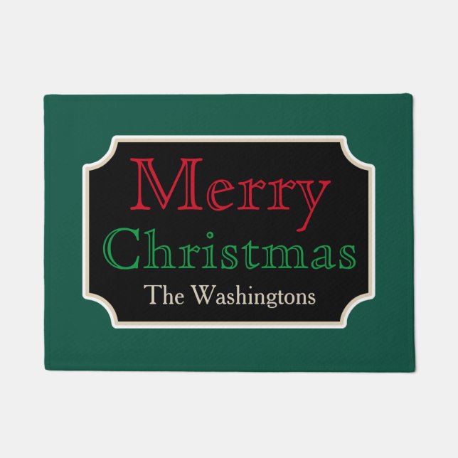 Custom Merry Christmas Welcome Doormat  (Front)