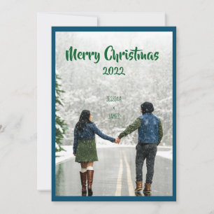 Custom Merry Christmas Winter Scene Holiday Card