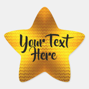 Custom Message (Big Gold Star) Large Glitter Award Star Sticker