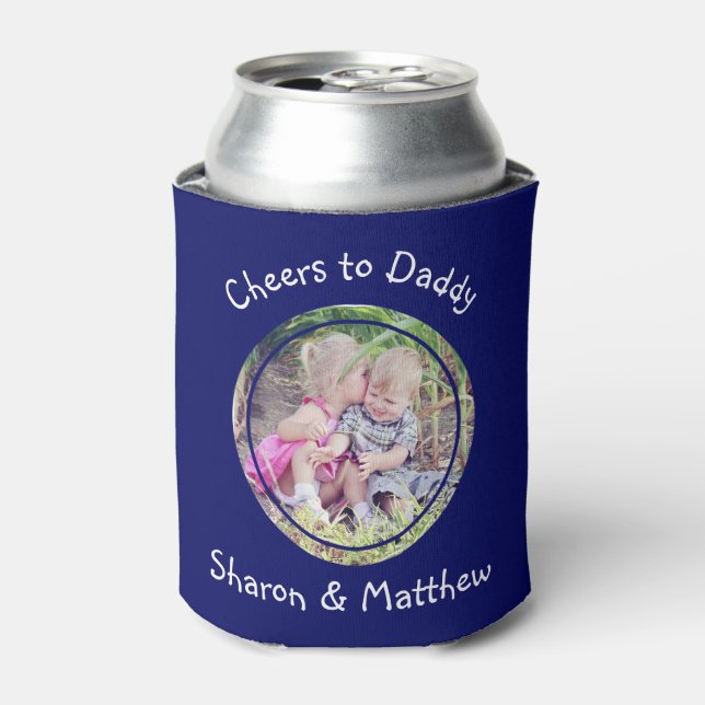 Custom Message Blue Can Sleeve Wrap with Photo Cooler (Can Front)