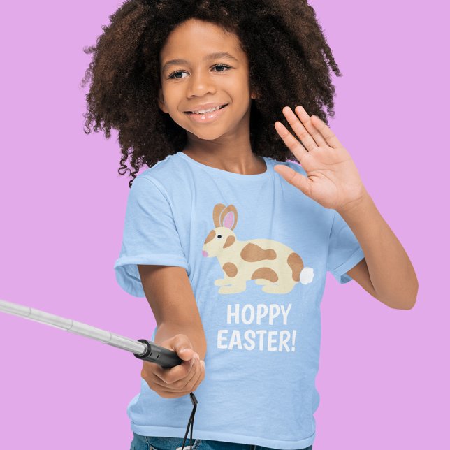 Custom Message Brown Spotted Rabbit Easter Graphic T-Shirt (Creator Uploaded)