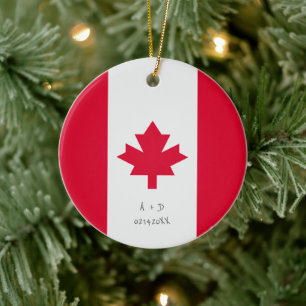 Custom Message Canada Flag Ceramic Ornament