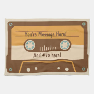 Custom Message Cassette Tape Kitchen Towel