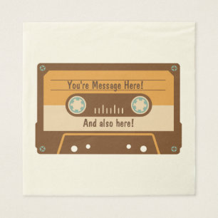 Custom Message Cassette Tape Paper Party Napkins