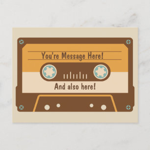 Custom Message Cassette Tape Postcards
