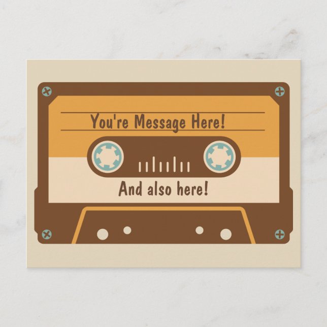 Custom Message Cassette Tape Postcards (Front)