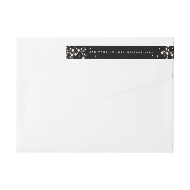 Custom Message Christmas Sparkling Lights Address Wrap Around Label (Back)