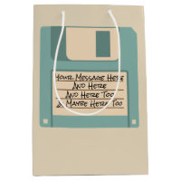 Custom Message Computer Floppy Disc Gift Bag