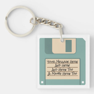 Custom Message Computer Floppy Disc Keychain