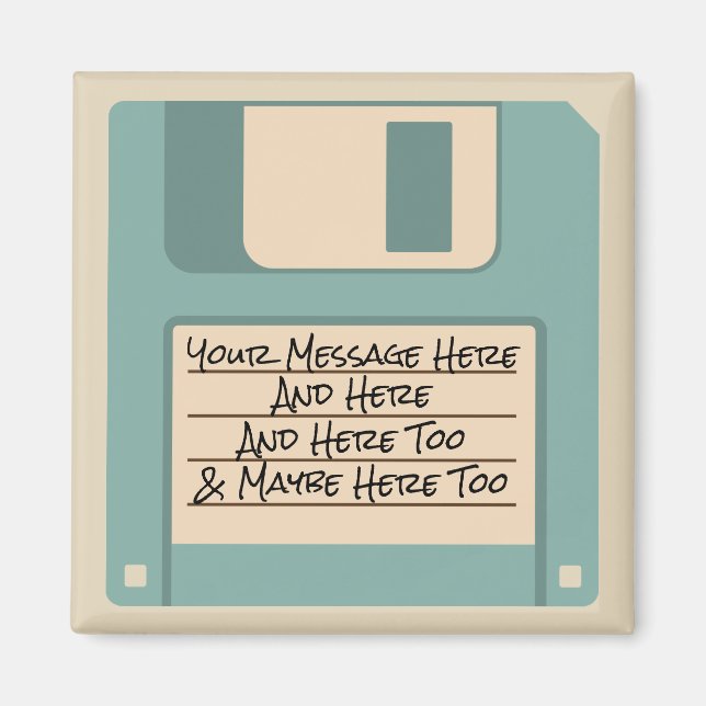 Custom Message Computer Floppy Disc Magnet (Front)
