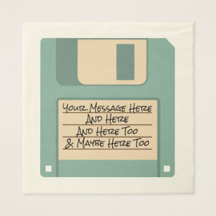 Custom Message Computer Floppy Disc Napkins