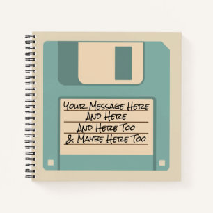 Custom Message Computer Floppy Disc Notebook