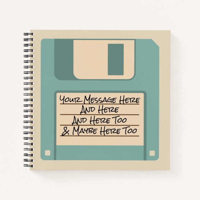 Custom Message Computer Floppy Disc Notebook (Front)
